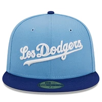 Men's New Era Light Blue Los Angeles Dodgers Cooperstown Collection Retro City 59FIFTY Fitted Hat