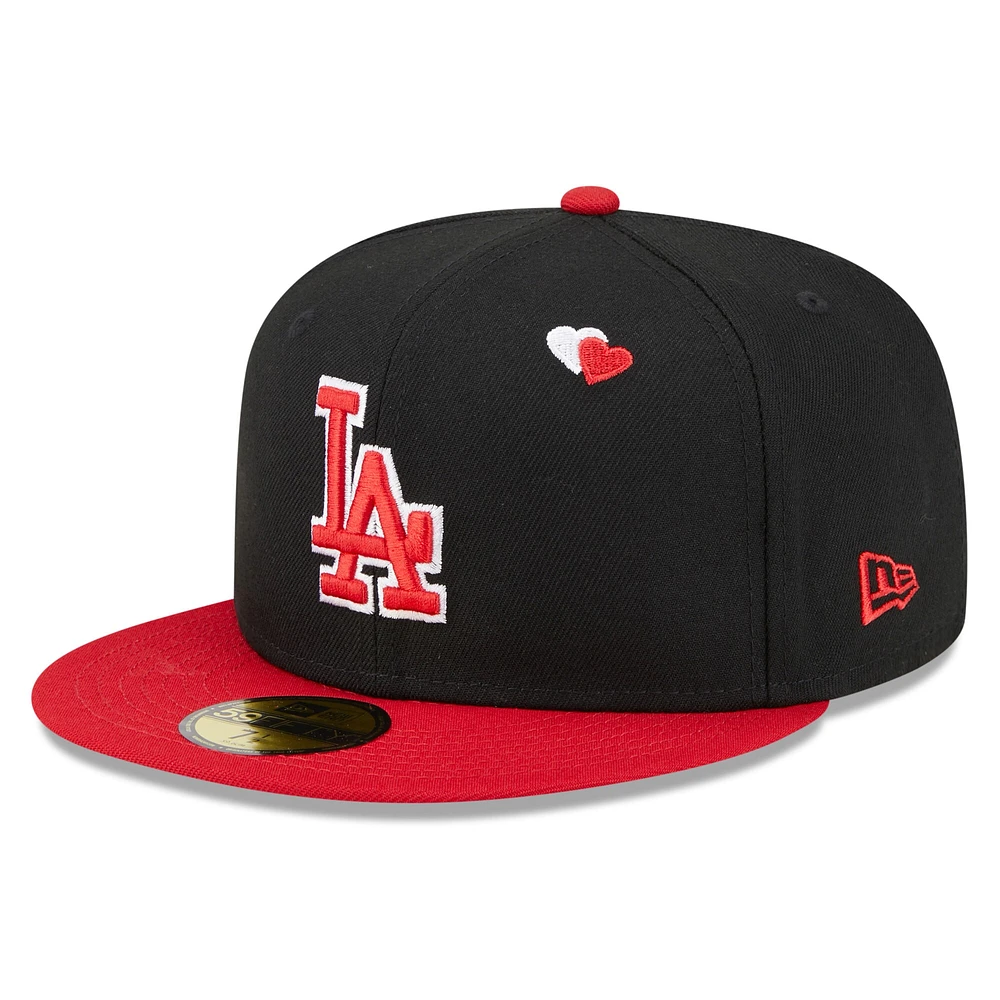 Casquette ajustée noire Love 59FIFTY des Dodgers de Los Angeles New Era pour hommes