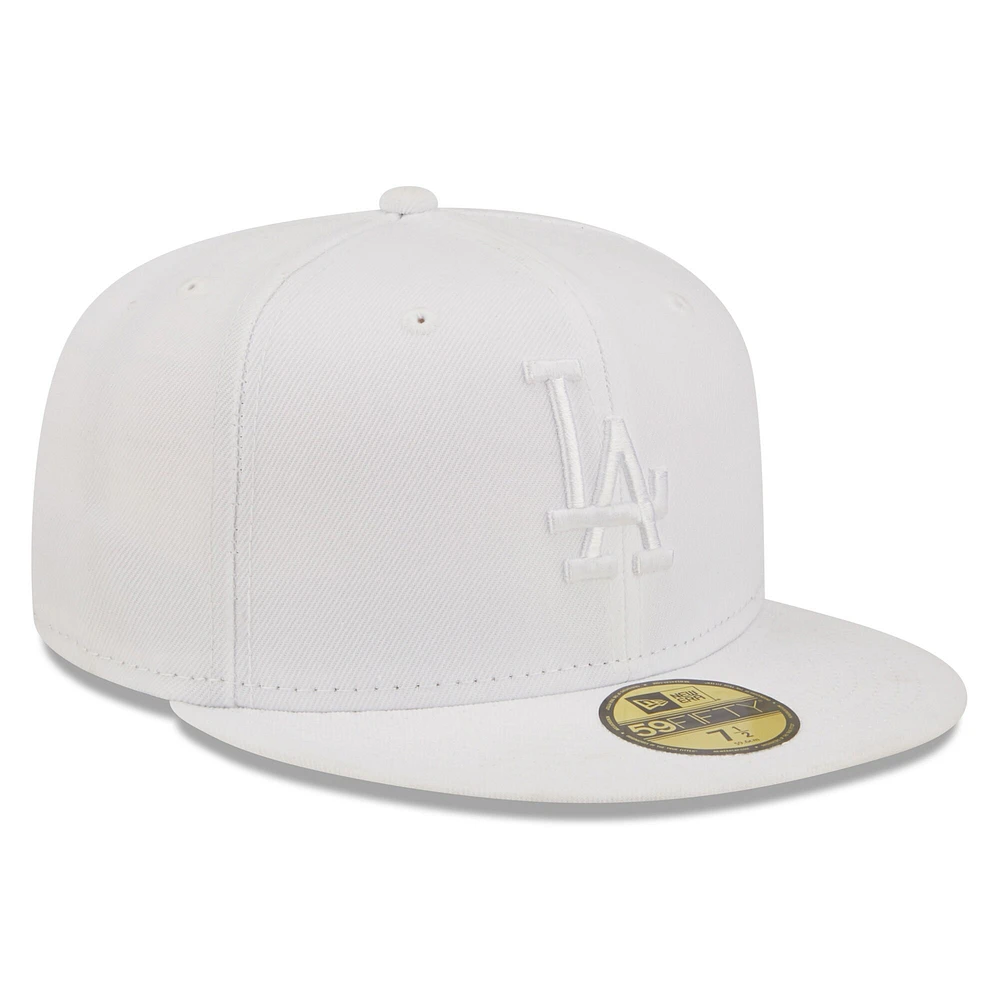 Casquette ajustée 59FIFTY Los Angeles Dodgers New Era pour homme, blanc sur