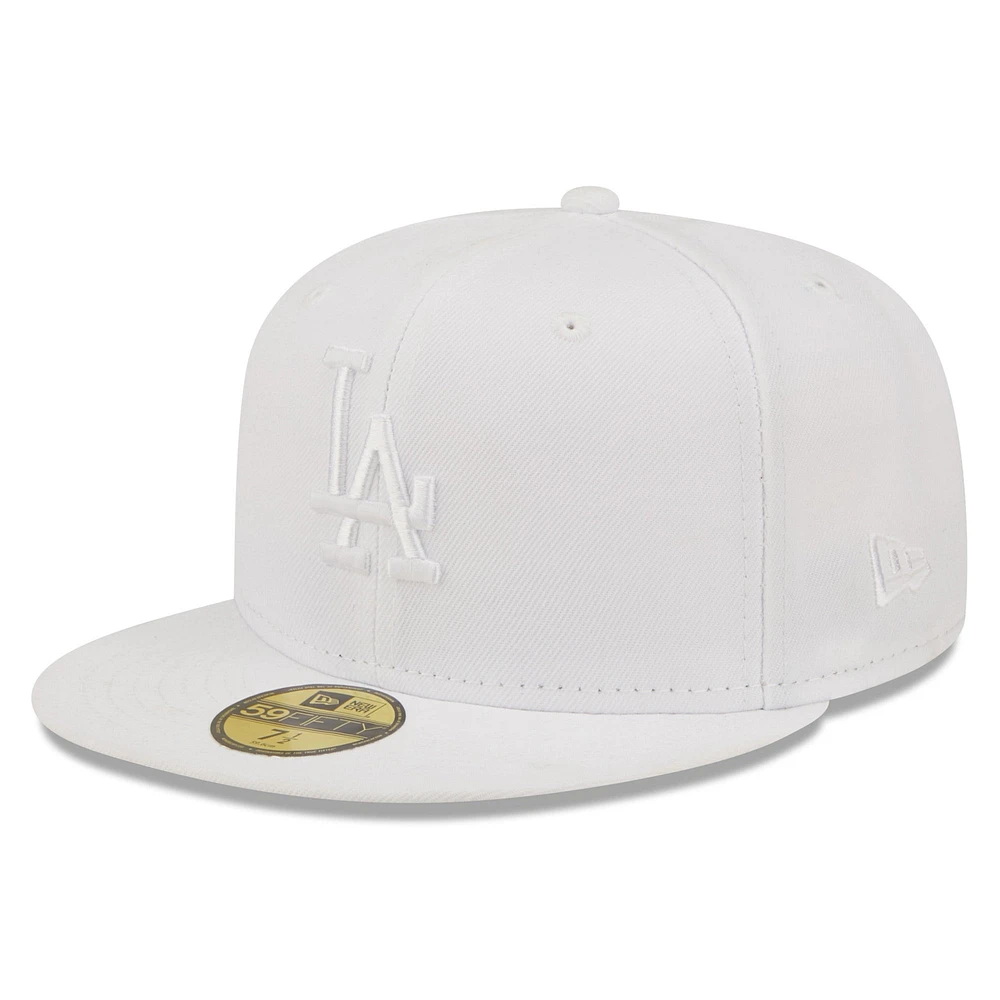 Casquette ajustée 59FIFTY Los Angeles Dodgers New Era pour homme, blanc sur