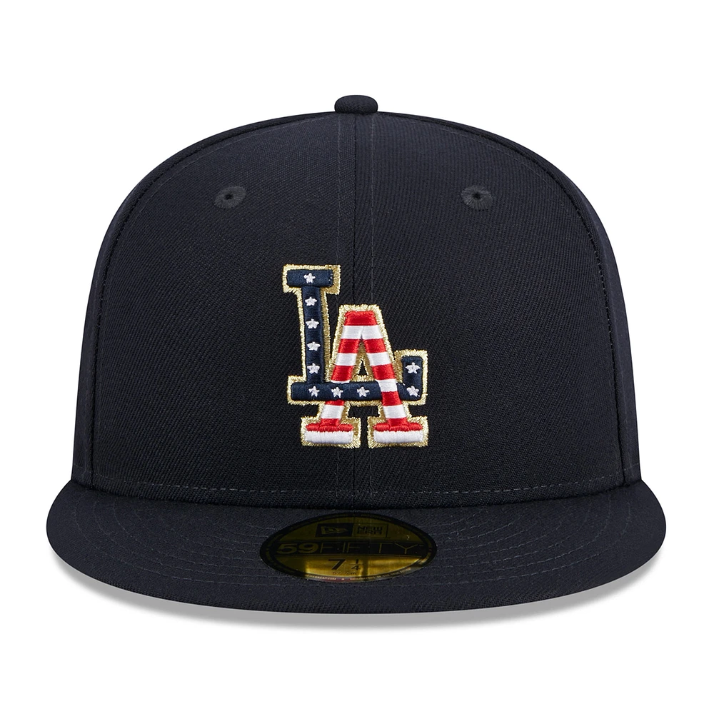 Casquette ajustée 59FIFTY Los Angeles Dodgers 2023 Fourth of July New Era pour homme, bleu marine