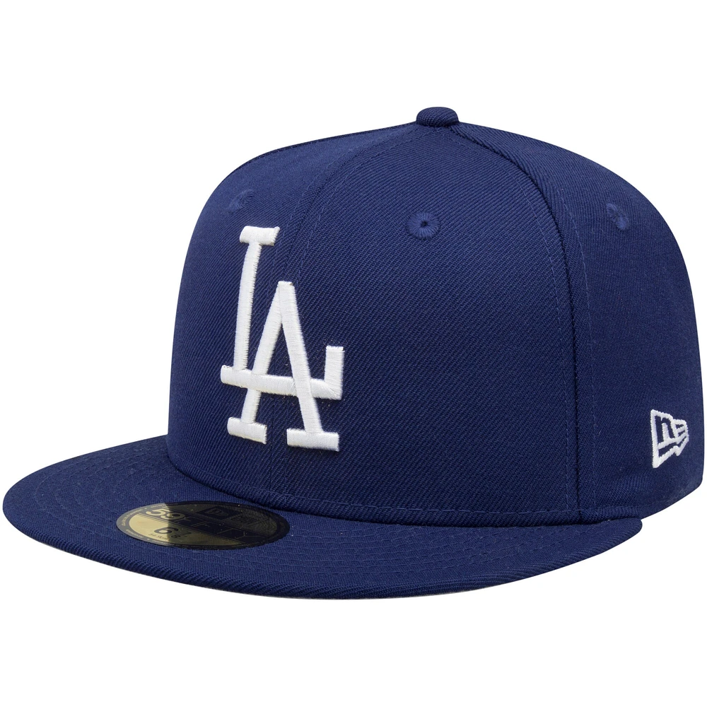 Casquette ajustée 59FIFTY en laine de la collection Cooperstown des Los Angeles Dodgers New Era pour homme, bleu marine