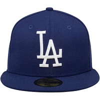 Casquette ajustée 59FIFTY en laine de la collection Cooperstown des Los Angeles Dodgers New Era pour homme, bleu marine