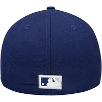 Casquette ajustée 59FIFTY en laine de la collection Cooperstown des Los Angeles Dodgers New Era pour homme, bleu marine