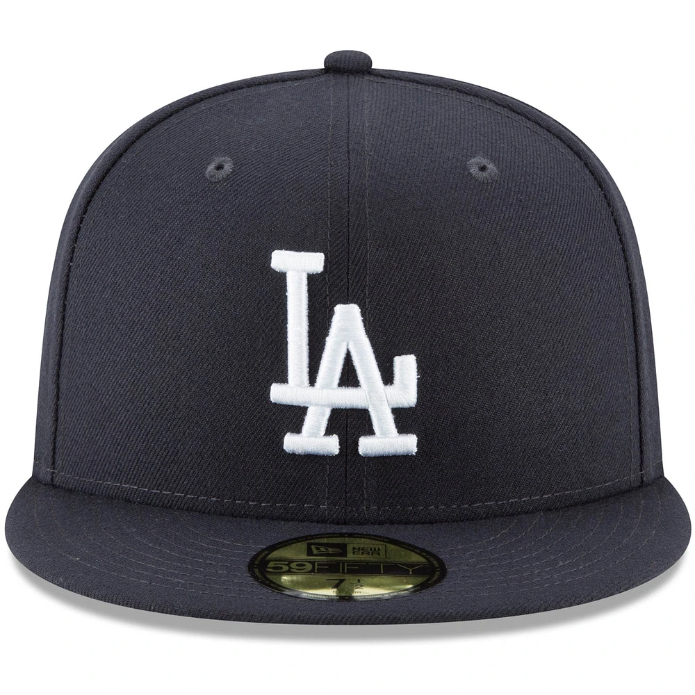 Men's New Era Navy Los Angeles Dodgers White Logo 59FIFTY Fitted Hat