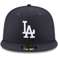 Men's New Era Navy Los Angeles Dodgers White Logo 59FIFTY Fitted Hat