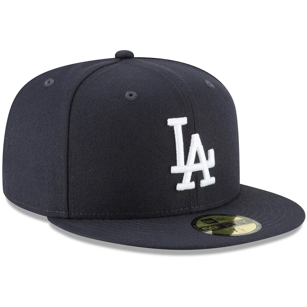 Men's New Era Navy Los Angeles Dodgers White Logo 59FIFTY Fitted Hat