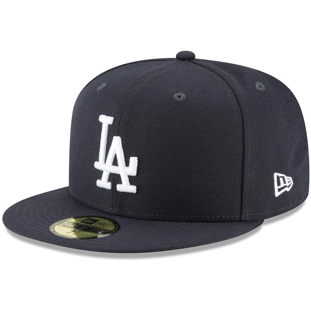 Men's New Era Navy Los Angeles Dodgers White Logo 59FIFTY Fitted Hat