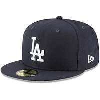 Men's New Era Navy Los Angeles Dodgers White Logo 59FIFTY Fitted Hat