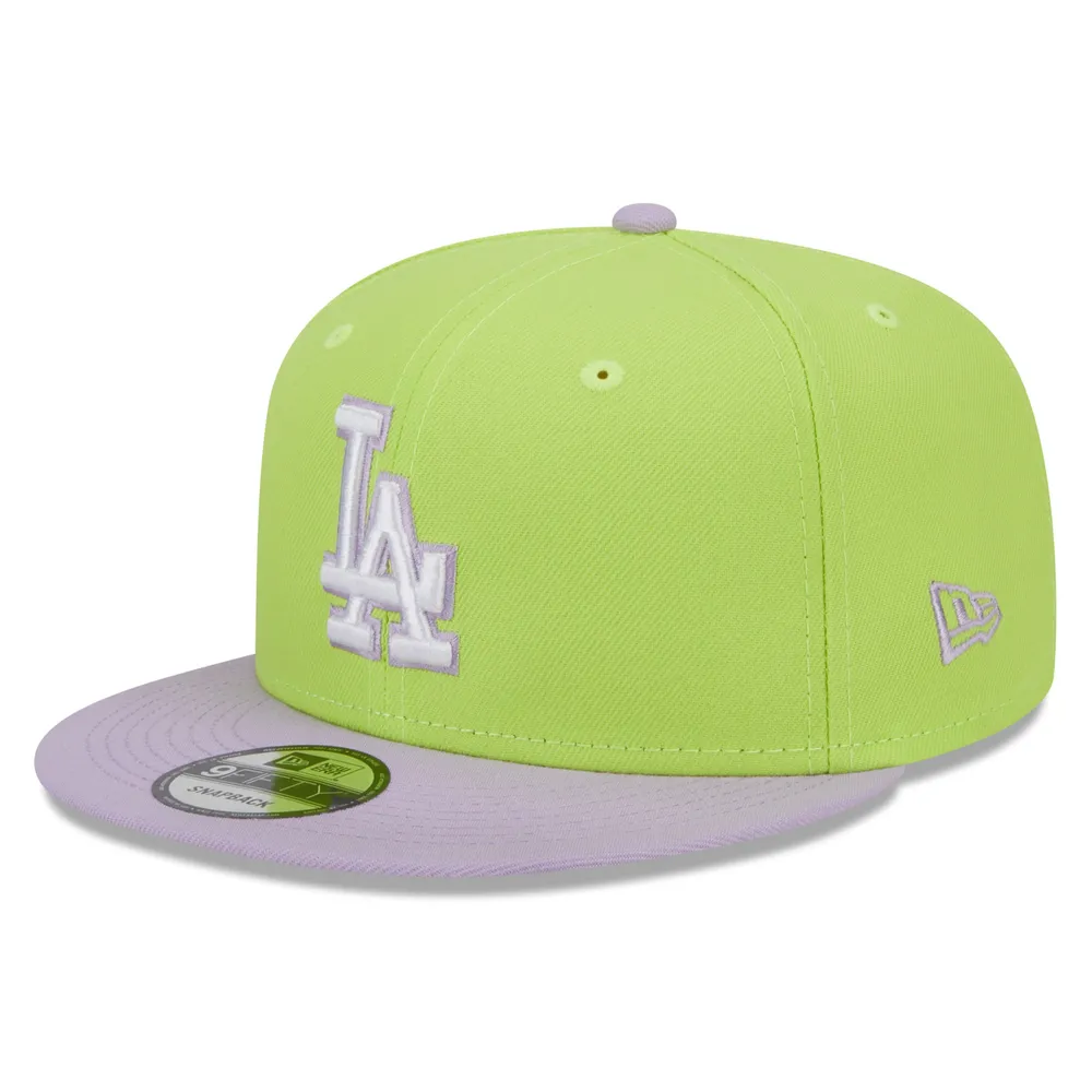 Casquette Snapback 9FIFTY basique bicolore pour homme des Dodgers de Los Angeles New Era, vert fluo/violet