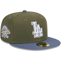 Casquette ajustée 59FIFTY Los Angeles Dodgers New Era olive/bleu pour homme