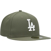Men's New Era Olive Los Angeles Dodgers White Logo 59FIFTY Fitted Hat