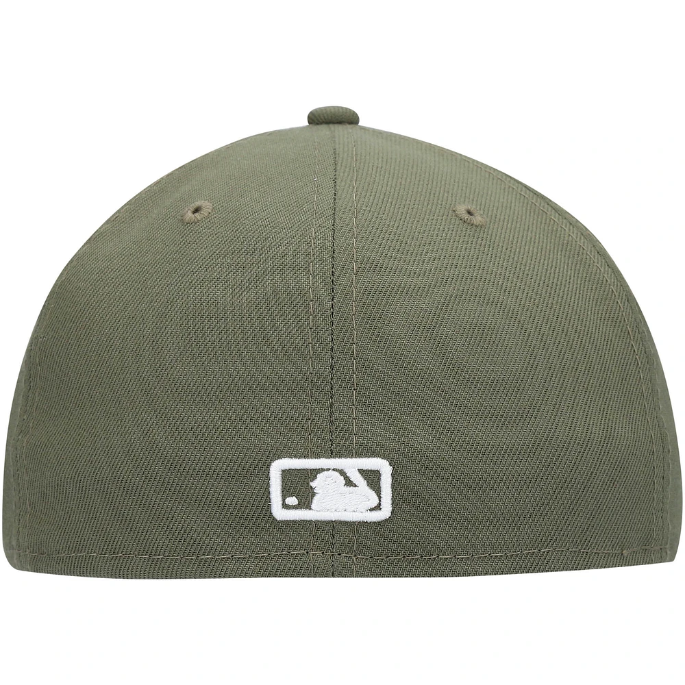 Men's New Era Olive Los Angeles Dodgers White Logo 59FIFTY Fitted Hat