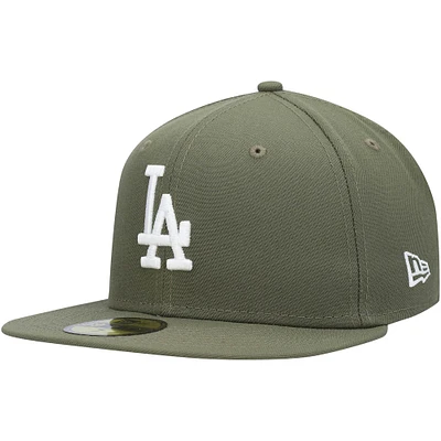 Men's New Era Olive Los Angeles Dodgers White Logo 59FIFTY Fitted Hat