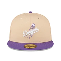 Men's New Era Peach/Purple Los Angeles Dodgers 1988 World Series Side Patch 59FIFTY Fitted Hat
