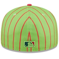 Men's New Era Pink/Green Los Angeles Dodgers MLB x Big League Chew - Wild Pitch Watermelon Flavor Pack 59FIFTY Fitted Hat