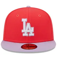 Men's New Era Red/Lavender Los Angeles Dodgers Spring Color Two-Tone 59FIFTY Fitted Hat