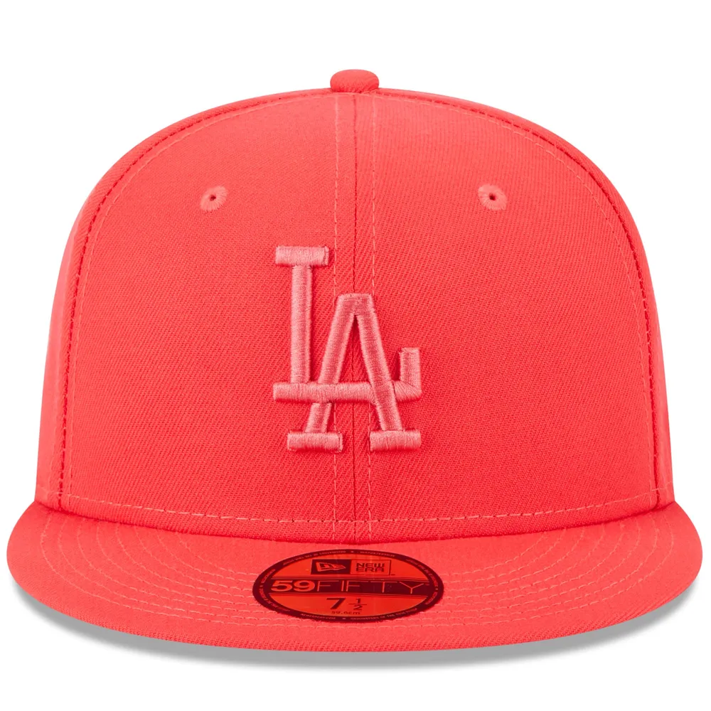 Men's New Era Red Los Angeles Dodgers White Logo 59FIFTY Fitted Hat