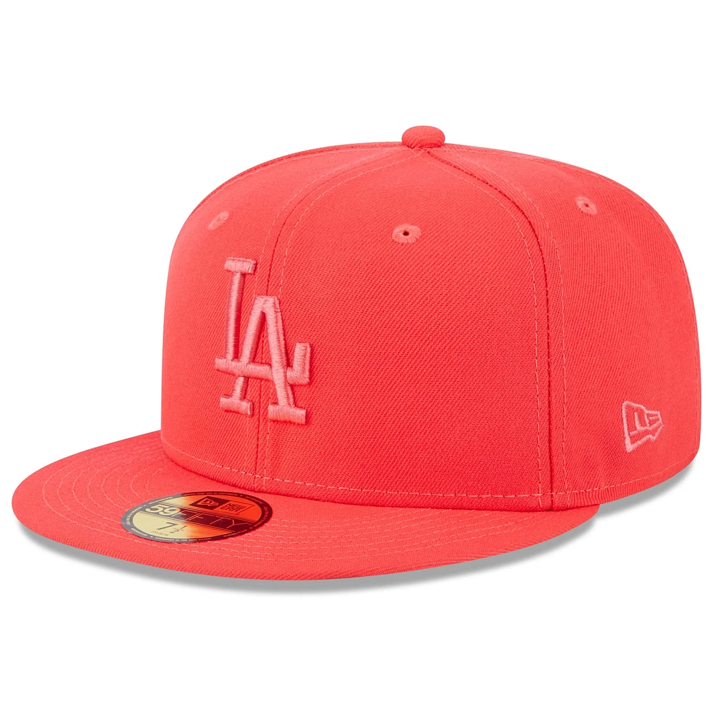 Men's New Era Red Los Angeles Dodgers Fashion Color Basic 59FIFTY Fitted Hat