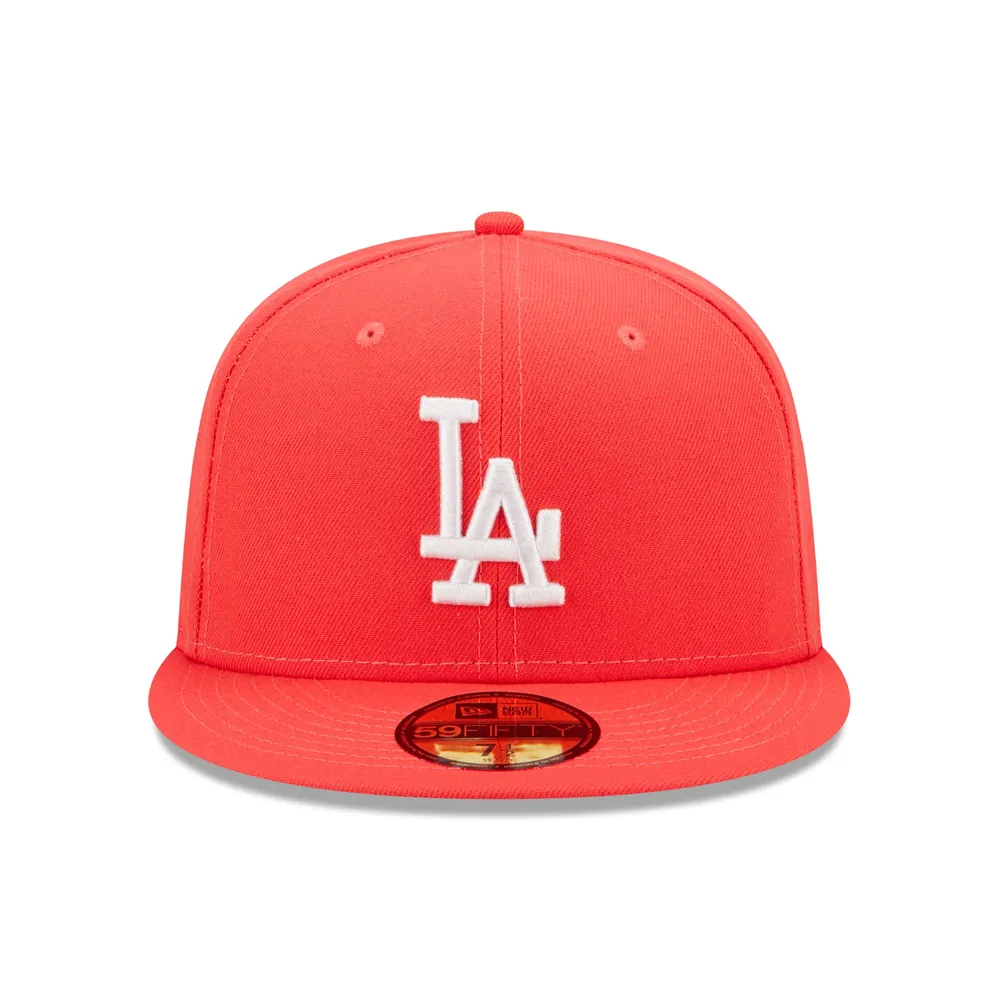 Men's New Era Red Los Angeles Dodgers White Logo 59FIFTY Fitted Hat