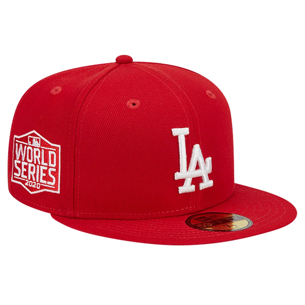Men's New Era Red Los Angeles Dodgers Logo 59FIFTY Fitted Hat