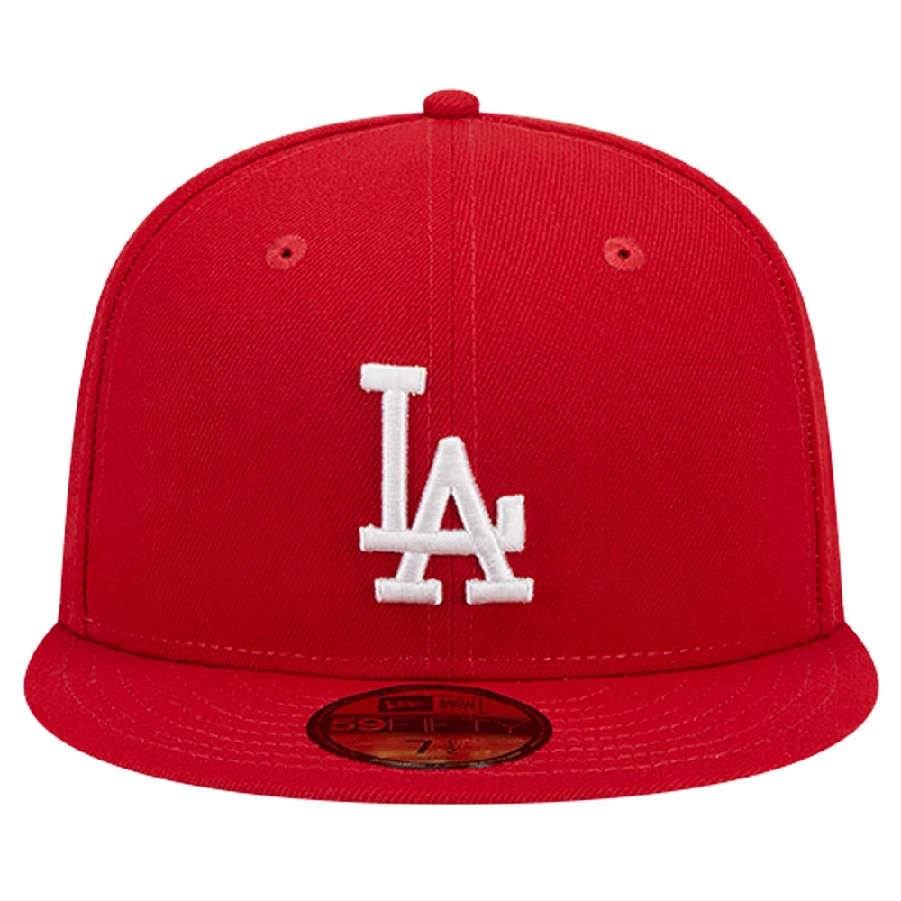 Men's New Era Red Los Angeles Dodgers Logo 59FIFTY Fitted Hat