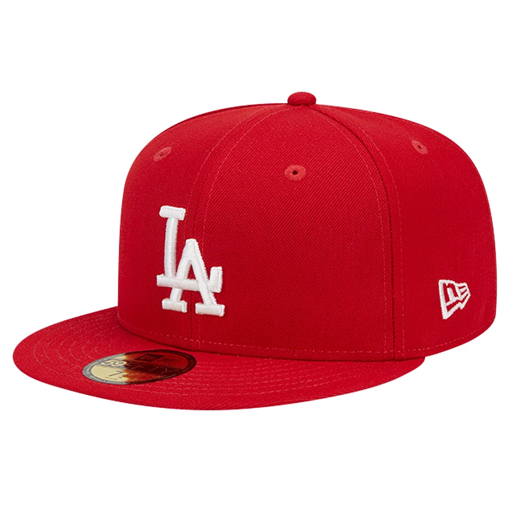 Men's New Era Red Los Angeles Dodgers Logo 59FIFTY Fitted Hat