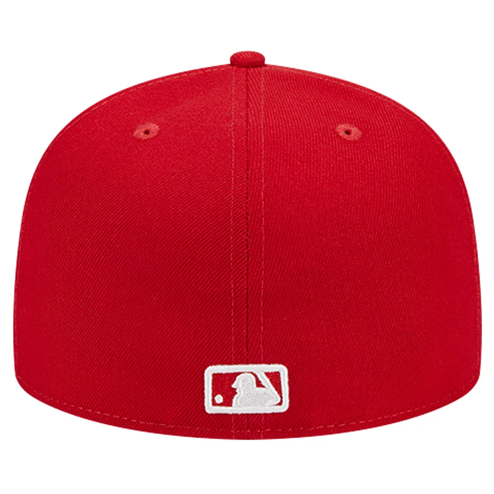 Men's New Era Red Los Angeles Dodgers Logo 59FIFTY Fitted Hat