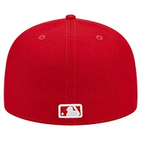 Men's New Era Red Los Angeles Dodgers Logo 59FIFTY Fitted Hat