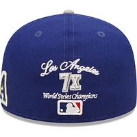 Men's New Era Royal/Gray Los Angeles Dodgers 2020 World Series Champions  Letterman 59FIFTY Fitted Hat