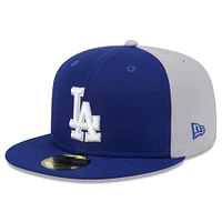 Casquette ajustée 59FIFTY New Era Royal/Gris Los Angeles Dodgers Gameday Sideswipe pour hommes