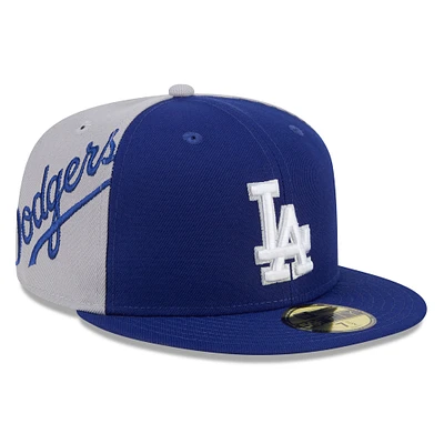 Casquette ajustée 59FIFTY New Era Royal/Gris Los Angeles Dodgers Gameday Sideswipe pour hommes