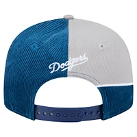 Casquette snapback rétro en velours côtelé New Era bleu royal/gris des Dodgers de Los Angeles pour homme