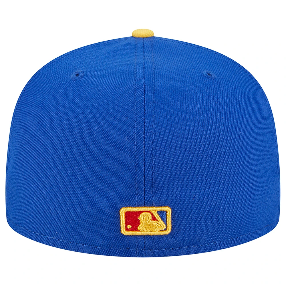 Casquette ajustée 59FIFTY Empire des Los Angeles Dodgers New Era pour homme, bleu royal/jaune