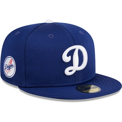 Casquette ajustée 59FIFTY pour hommes des Royal Los Angeles Dodgers 2024 d'entraînement au bâton sur le terrain New Era