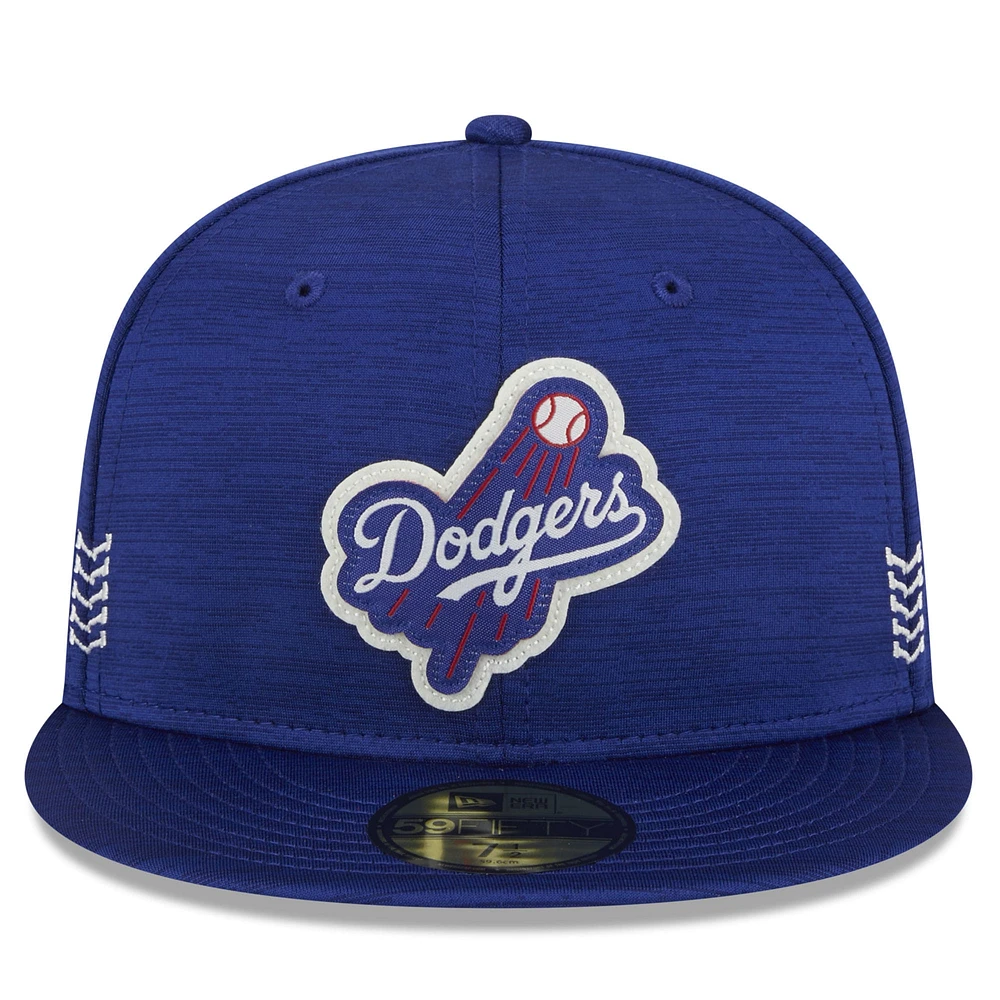 Casquette ajustée 59FIFTY Royal Los Angeles Dodgers 2024 MLB Clubhouse New Era pour homme