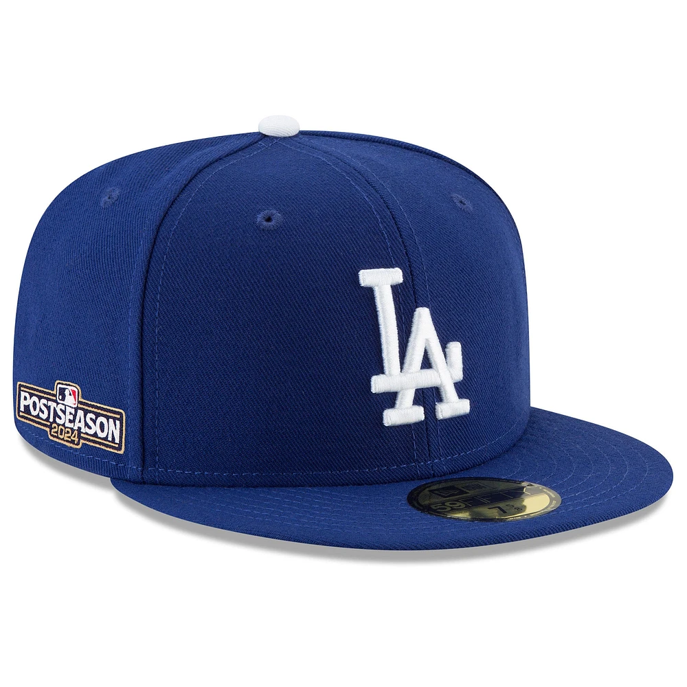 Men's New Era Royal Los Angeles Dodgers 2024 MLB Postseason Side Patch 59FIFTY Fitted Hat