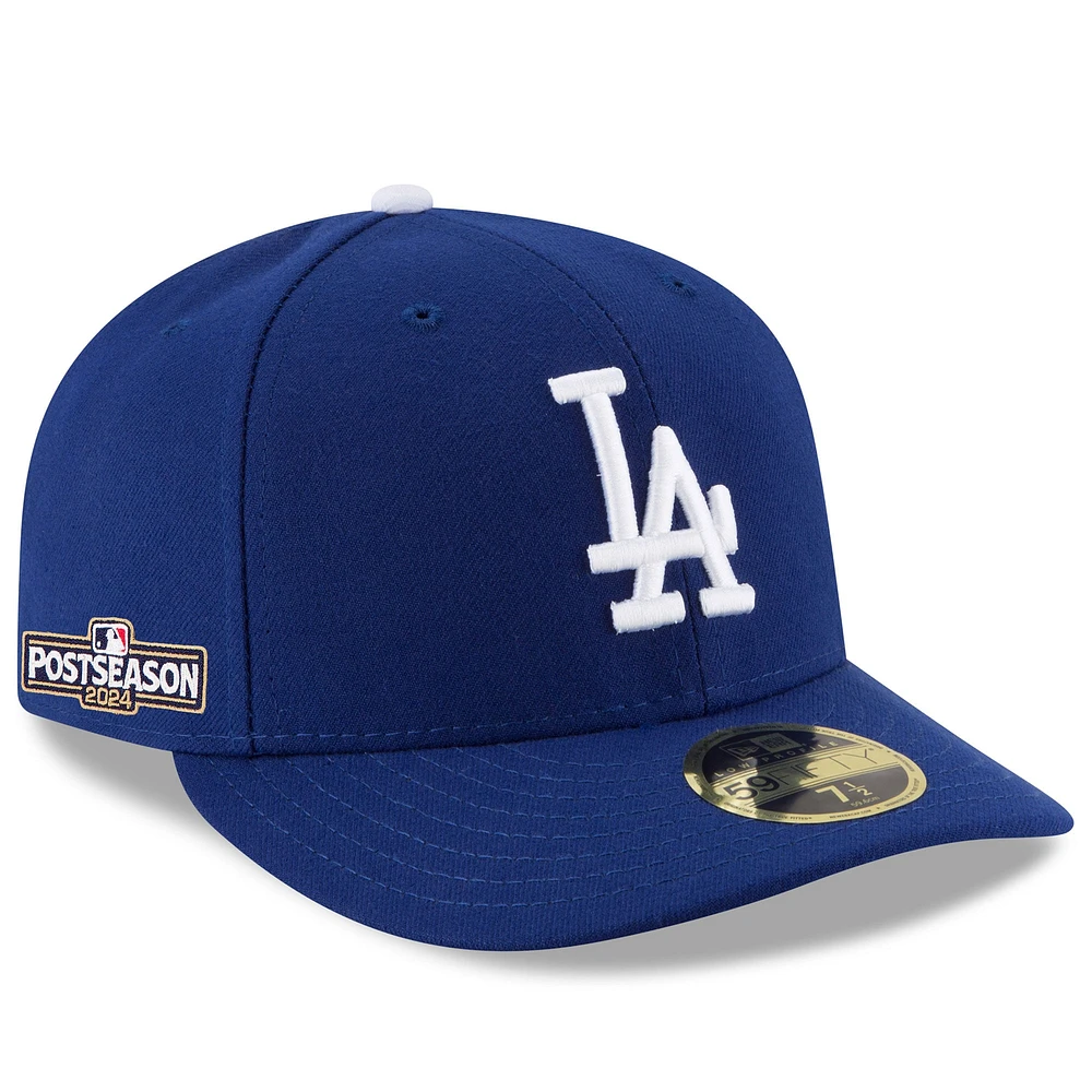 Casquette ajustée 59FIFTY à profil bas pour homme New Era Royal Los Angeles Dodgers 2024 MLB Postseason Side Patch