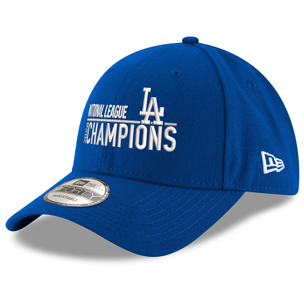 Casquette ajustable 9FORTY Los Angeles Dodgers Royal New Era pour homme, champions de la Ligue nationale 2024