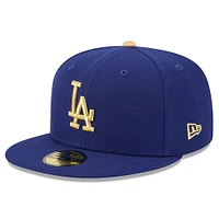 Casquette ajustée 59FIFTY pour homme New Era Royal Los Angeles Dodgers 2025 Gold Collection