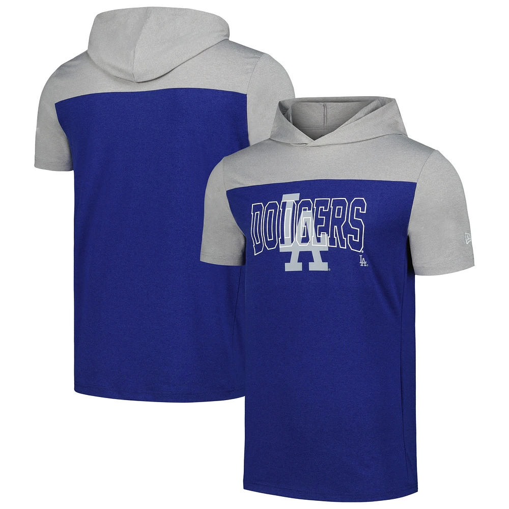 T-shirt à capuche brossé actif New Era Royal Los Angeles Dodgers pour hommes