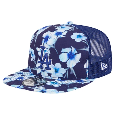 Men's New Era Royal Los Angeles Dodgers Adventure Pattern Golfer Trucker Snapback Hat