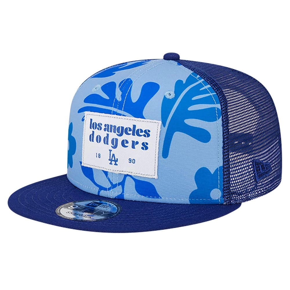 Casquette Snapback 9FIFTY Snapback pour hommes New Era Royal Los Angeles Dodgers Bikini Bottom Trucker