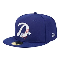 Casquette ajustée New Era Royal Los Angeles Dodgers Duo Logo 2.0 59FIFTY pour homme