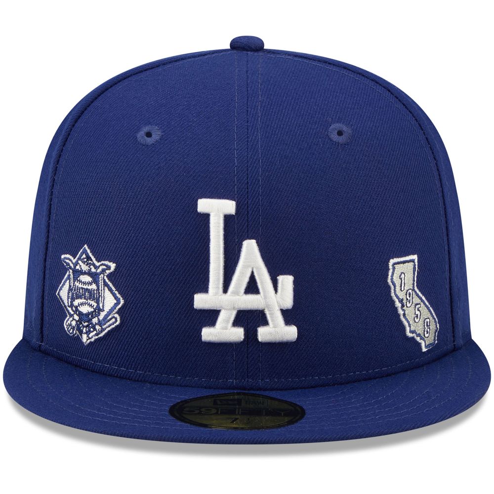 New Era Men Los Angeles Dodgers Black Hat Outline 59Fifty Fitted