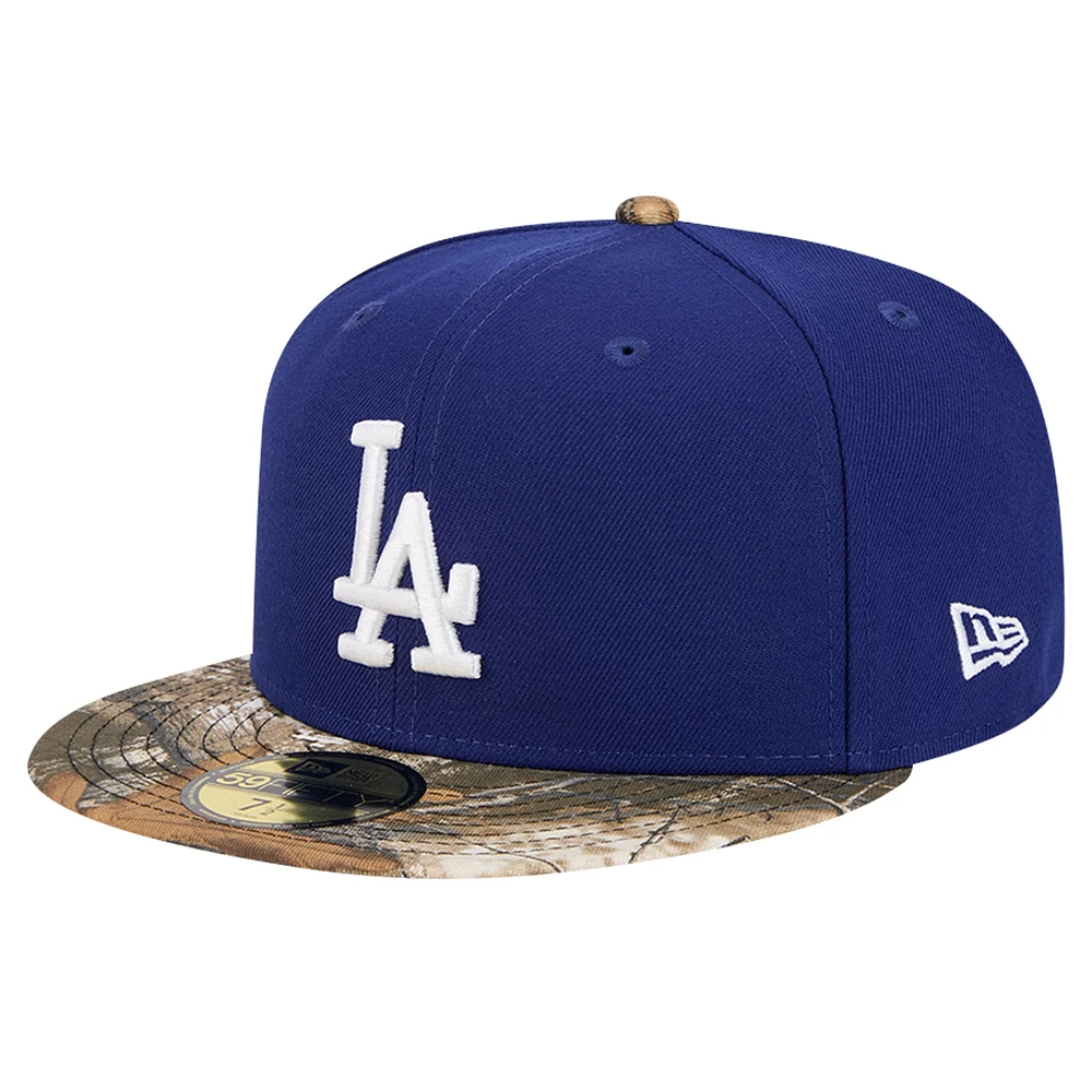 Casquette ajustée 59FIFTY camouflage Realtree Royal Los Angeles Dodgers New Era pour hommes