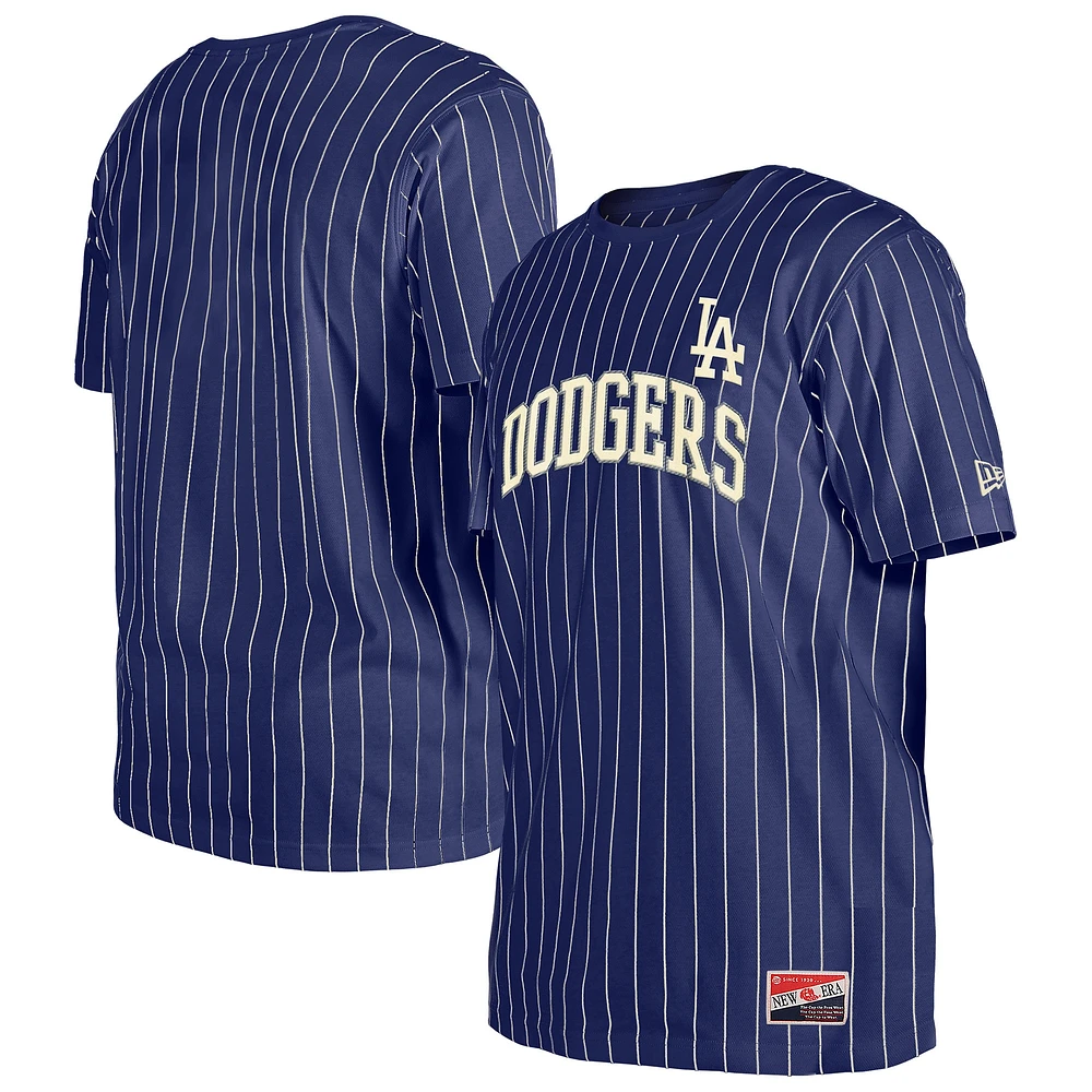 Men's New Era Royal Los Angeles Dodgers Throwback Pinstripe T-Shirt
