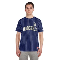 Men's New Era Royal Los Angeles Dodgers Throwback Pinstripe T-Shirt