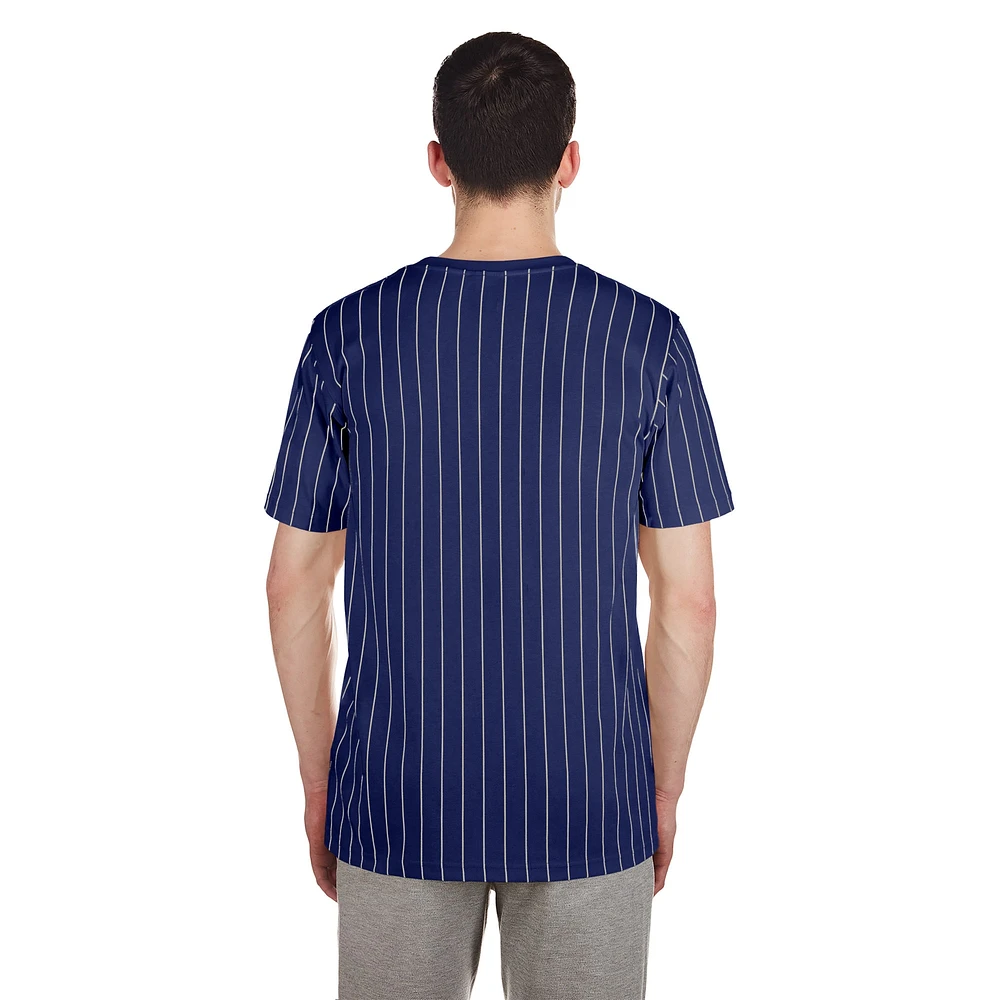 Men's New Era Royal Los Angeles Dodgers Throwback Pinstripe T-Shirt