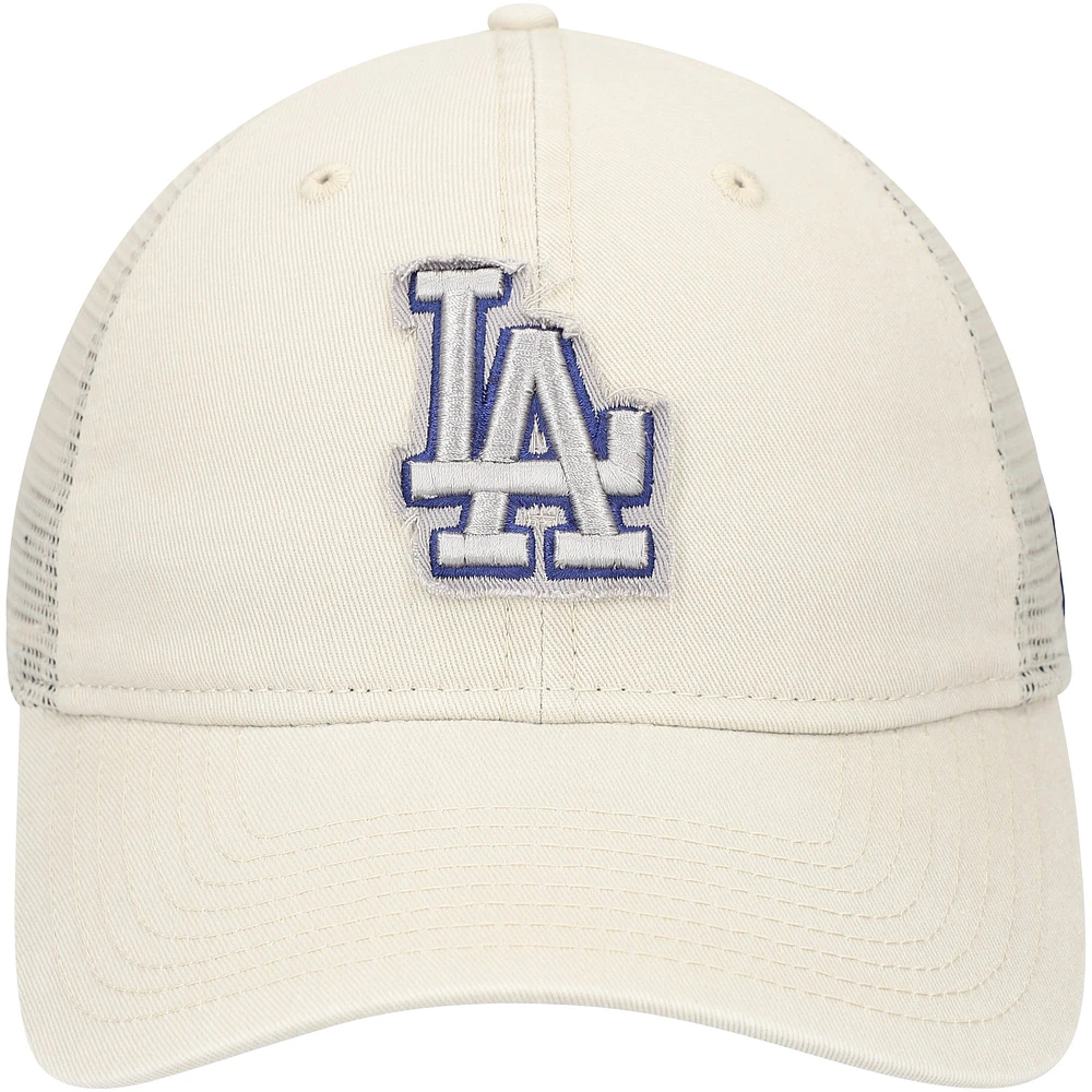 Men's New Era Stone Los Angeles Dodgers Game Day 9TWENTY Adjustable Trucker Hat